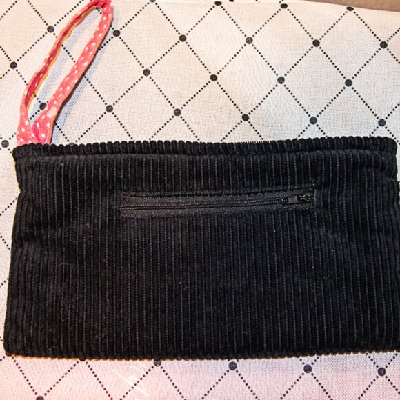Anna & William Newburyport Wristlet Black Corduroy - Picture 2 of 3